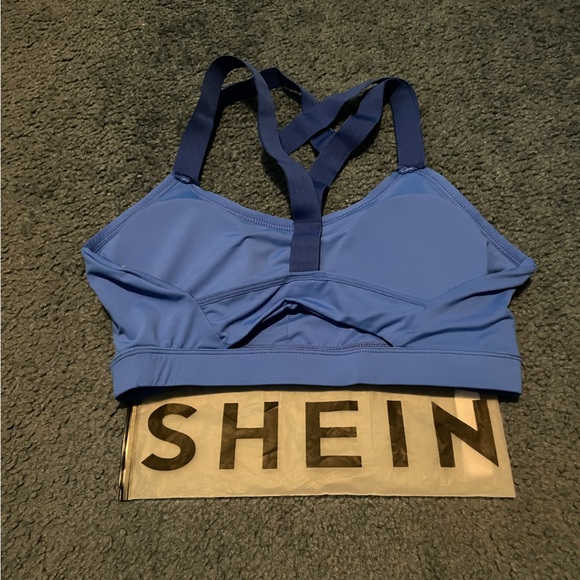 Blue Strappy Sports bra - Picture 3 of 5